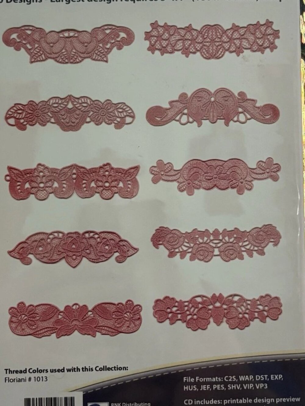 Floriani Embroidery Designs CD Design Collection Lace Borders 2014 - Picture 2 of 3